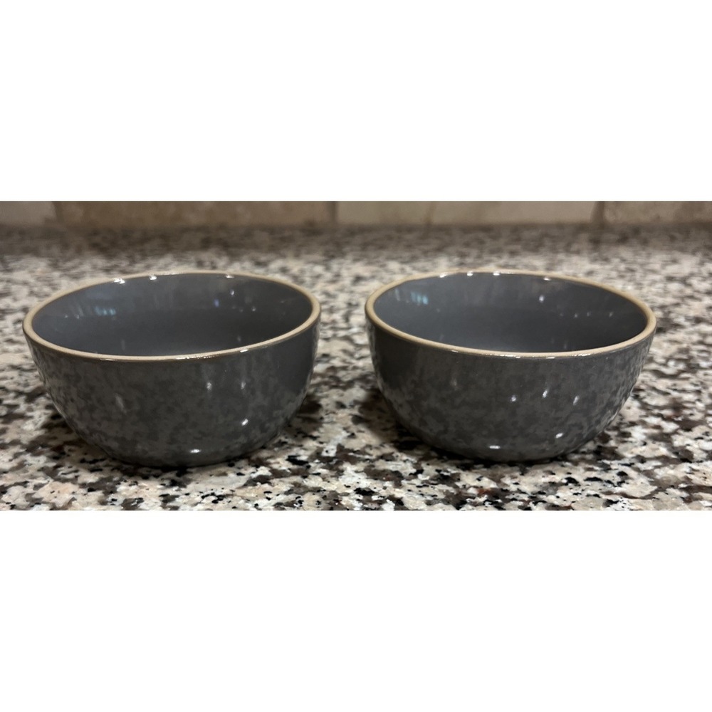 Set Of 2 Hearth & Hand Magnolia Gray Stoneware Mini Bowls Dessert Snack Dip 4.5"